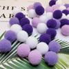 Em estoque fornecimento de cor alta bola de pelo elástica faça você mesmo pompom material poliéster bola de lã brinquedo infantil bola de pelo atacado