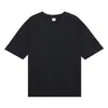 Camiseta de Algodón Puro Pesado de Hombro Caído de 250g con Estampado Personalizado, Marca de Moda, Cuello Redondo, Manga Corta, Estilo Unisex de Verano, Color Sólido Engrosado
