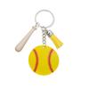 Temu Amazon explosivo PU Couro Beisebol Tassel Keychain Kit Wooden Bats Baseball Softball Pingente Baseball Barras de Beisebol