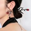 Horquilla de metal plateado con forma de rosa para mujer, estilo chino de alta gama, diseño único