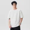 Camiseta Masculina de Manga Curta com Textura Waffle Estilo Retro Americano Verão 2026 Nova Marca Tendência Top Solto Masculino