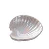 Bandeja de Cerâmica Nórdica em Forma de Concha para Joias Esmalte Perolado Porta-Anéis Prato de Armazenamento Ornamento de Mesa para Banheiro e Casa Porcelana Branca