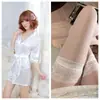 Lencería Sexy para Mujer, Atractiva y Seductora, Bata Transparente con Ribete de Encaje Talla Plus, Bata con Lazos, Venta al por Mayor y Dropshipping