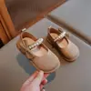 Mocassins Femininos Sapatos Feijão 2026 Primavera Novo Flyknit Respirável Mocassins para Crianças Pequenas e Médias Sapatos de Princesa com Solado Macio para Bebê Menina
