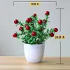Casa Sala de Estar Flores Artificiais Simulação Cravo Flores Decorativas Buquê Flores de Seda Flores de Plástico Conjunto Bonsai Enfeites Gipsofila