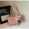 Bolsa Grande de Couro Estilo Coreano para Mulheres 2025 Verão Nova Casual Simples Bolsa de Ombro para Trabalho e Deslocamento Bolsa Tote