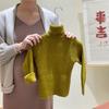[em estoque] Roupas Novas de Outono e Inverno Suéter de Gola Alta Grosso para Meninos e Meninas Camiseta Básica Infantil Tricotada Coreana Infantil