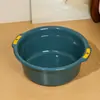 Bacia Plástica de Duas Alças para Uso Doméstico, Lavatório Simples de Cor Sólida, Bacia de Lavanderia, Bacia de Água