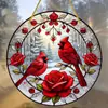 Trampa de luz para pájaros rojos de Navidad, colgante acrílico transfronterizo, para el hogar, exterior, jardín, patio, adornos decorativos colgantes.