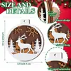 Set de 12 Adornos Navideños de Madera de Amazon, Colgantes Redondos de Madera, Manualidades Navideñas, Madera Maciza