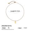 Chapado en latón con oro real de 18 quilates, estilo de lujo ligero, collar con cadena para clavícula y colgante cuadrado incrustado de circonita para mujer, versátil y de nicho, lujo ligero