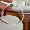 Pulsera de Muñeca con Perlas de Agua Dulce Naturales Brillantes de Alta Calidad de 3-4 mm Casi Perfectas y Pulsera de Jade Dongling