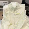 Chal Bordado de Cuello Redondo Estilo Chino Nuevo con Botones para Mujer, Diseño Nuevo de Primavera, Top Delgado, Calidad Garantizada