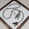 Estilo Chinês Novo Estilo Chinês Folha de Ginkgo Borla Colar Feminino Estilo Antigo Design Cordão Corrente de Suéter Acessórios Diário Versátil Decoração