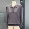 Suéter de punto con solapa para mujeres de mediana edad y mayores, ropa de mamá, primavera y otoño, top elegante y noble, prenda exterior roja, capa base holgada
