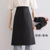 Delantal de busto impermeable de moda para hombre a prueba de aceite cocina restaurante impresión media cintura corta logo de impresión femenina
