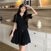 Talla extra Traje Deportivo Casual de Hermana Gordita Ropa de Verano para Mujer chica gordita Adelgazante Cubre Carne Suelto Pantalones de Pierna Ancha Conjunto de Dos Piezas