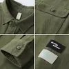 Jaqueta de workwear americana retrô resistente para homens, camisa da moda de outono com mangas compridas, camisa de caça estilo solta para homens