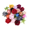 Flores de Rosa Multicolor Tela Decoración de Boda Flores de Seda Materiales de Flores Artificiales Hecho a Mano DIY Ramillete Accesorios para el Peinado 18 Colores