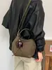 Bolsa de camurça estilo balde com design de nicho coreano para mulheres, nova coleção outono/inverno 2026, bolsa de ombro/transversal de alta qualidade