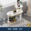 Mesa de centro pequeña para sala de estar para uso doméstico, mesa auxiliar de tres niveles, simple y portátil, adecuada para dormitorio y habitación como mesita de noche