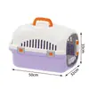 Transportadora de Aerolínea Específica para Gatos con Ventana Superior, Caja de Transporte Transpirable de Doble Puerta con Comedero, Suministros Portátiles para Mascotas para Uso en Automóvil