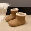 Botas de invierno cálidas para mujer con forro de polar, estilo nuevo, forradas de lana de cordero, versátiles, con tacón oculto, botines de moda