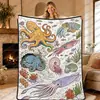 Manta con diseño de mapa de animales transfronterizo, hecha a medida, superventas en Amazon para niños y adultos, manta para pintar y garabatear a mano DIY