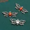 Plata de Ley Mariposa Borla Cuerno Accesorios Deslizantes Vintage Viejo Material de Cuentas Hecho a Mano para Manualidades
