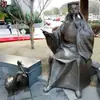 Escultura Personalizada de Bronce Fundido de Wang Xi Zhi, Estatua de Bronce de Figura de Calígrafo, Escultura Grande de Bronce de Wang Xi Zhi para Cultura del Campus