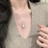Collar de Copo de Nieve de Perlas con Diamantes Completos para Mujer, Diseño de Nicho Fresco y Dulce, Lujo de Gama Alta, Cadena de Clavícula Simple y Exquisita