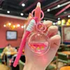 Llavero de Acrílico Creativo con Líquido, Aceite y Brillo de Arena Movediza, Colgante para Coche, Decoración para Bolso de Niña, Regalo Exquisito