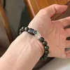 Pulsera Original Transparente y Natural Copo de Nieve Fantasma Plata Flor Pequeña Sándalo Verde Estilo Chino Nuevo Retro Joyería de Nicho Fresca y Discreta