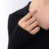 Anillo Minimalista con Baño de Oro Real de 18K Estilo Europeo y Americano Estilo Ins Diseño Nicho Moda Hip Hop Anillo de Cola Anillo A301