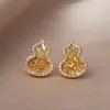 Pendientes de Cristal Hielo Picado Blanco de Verano con Diamantes Brillantes, Pendientes de Diseño Nicho con Agujas de Plata de Ley 925 para el Cuidado del Oído