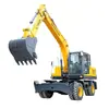 Hengwang Heavy Industry Excavadora Multifuncional Excavadora de Tierra con Ruedas Excavación de Zanjas y Relleno de Suelo Máquina con Brazo Largo para Agarrar Madera Fabricante Excavadora