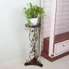 Soporte de Madera Blanco Estilo Chino de una Sola Planta Colgante para Plantas Verdes, Estante de Balcón de Hierro Forjado de una Sola Capa de Pie