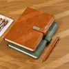 Caderno A5 personalizável com logotipo, bloco de notas executivo de alta qualidade com fecho metálico brilhante, livro de atas espesso