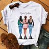 Camiseta Melhor Amiga feminina nova camiseta preta moda feminina camiseta com estampa fofa Harajuku blusa gola redonda