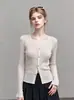 Diseño Nicho de Novia Perezosa Manga de Campana Lana de Morera Tejido de Punto Acanalado Cárdigan para Mujer Otoño Nuevo Estilo 5865