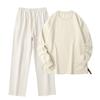 Suéter transfronteiriço para homens e mulheres terno americano versátil casual gola redonda cor sólida suéter de comércio exterior moletom folgado moda de rua