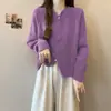 Cardigã casual de tricô com zíper duplo, novo estilo primavera e outono, jovem, solto, minimalista, top liso
