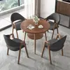 Mesa Redonda de Comedor de Madera de Caucho Estilo Nórdico con Almacenamiento de Doble Capa, Adecuada para Apartamentos Pequeños, Mesa de Comedor de Madera Maciza, Muebles de Mesa Redonda para Reuniones