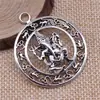 38X38mm 7.1g Aleación de Plata Antigua Accesorios para Joyería DIY Popular Europeo y Americano Elefante Indio Om Colgante