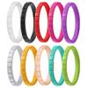 Anel de Silicone Step 3mm Conjunto de 10 Cores Acessórios Esportivos Femininos Presente de Dia dos Namorados Anel de Silicone