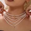 Colar com pingente geométrico de zircônia e contas de luxo Oumika Light, colar elegante e elegante para presente de namorada, acessórios para mulheres