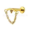 Brincos de Corrente Personalizados Transfronteiriços F136 de Titânio Jiangtai Body Piercing de Liga de Titânio G23 Piercings de Osso da Orelha Atacado