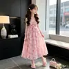 Vestido de Niña Verano 2026 Nuevo Vestido de Princesa Hermoso de Gama Alta Vestido de Playa de Tirantes Finos Estiloso para Niños