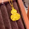 Pingente de Cubo de Gelo Banhado a Ouro com Design de Cabaça da Sorte, Corrente Versátil de Luxo para Clavícula Feminina, Alta Retenção de Cor