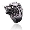 Anillo de Cabeza de Lobo Vikingo Direwolf Punk de Acero de Titanio Europeo y Americano Acero Inoxidable Rock Joyería al por Mayor Punk Europeo y Americano